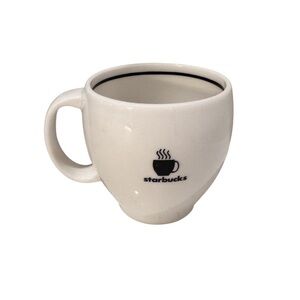 2004 Starbucks Abby Coffee Mug 12oz Steaming Cup Black Logo Diner Style